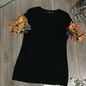 Sequin sleeve mini dress